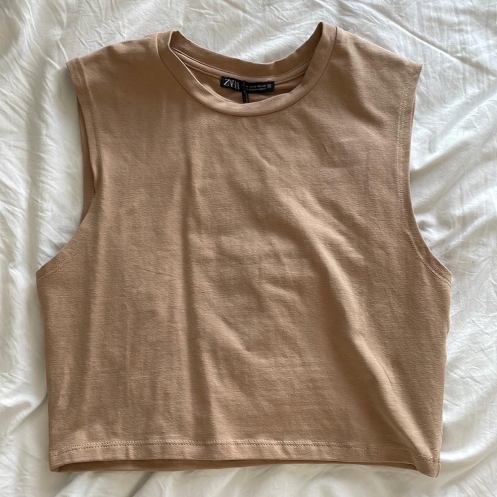 Nude Zara crop tank